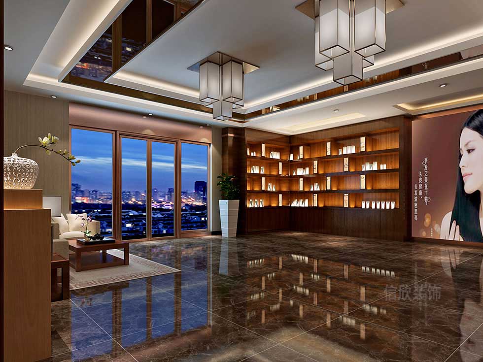 深圳現(xiàn)代中式美發(fā)店大廳裝修設(shè)計