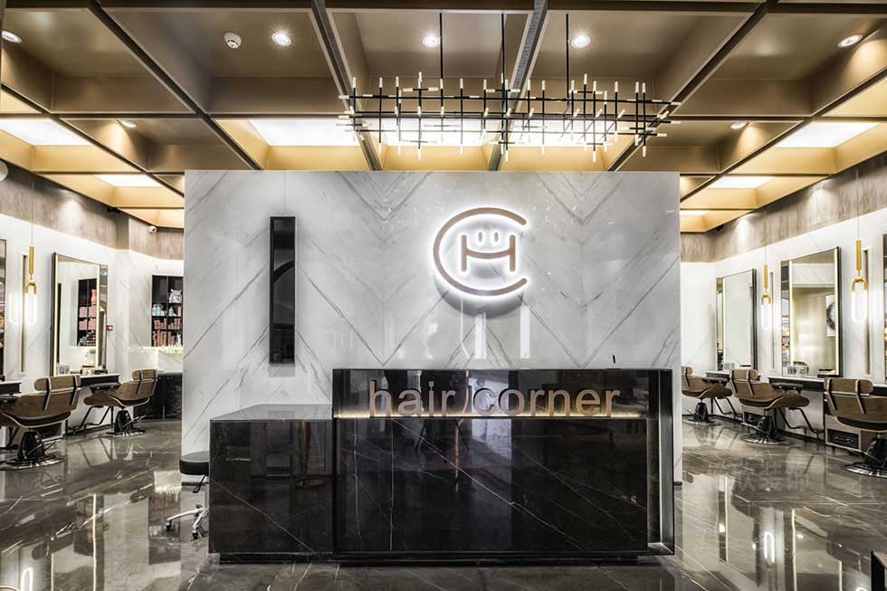 深圳hair Corner美髮沙龍前臺裝修設(shè)計