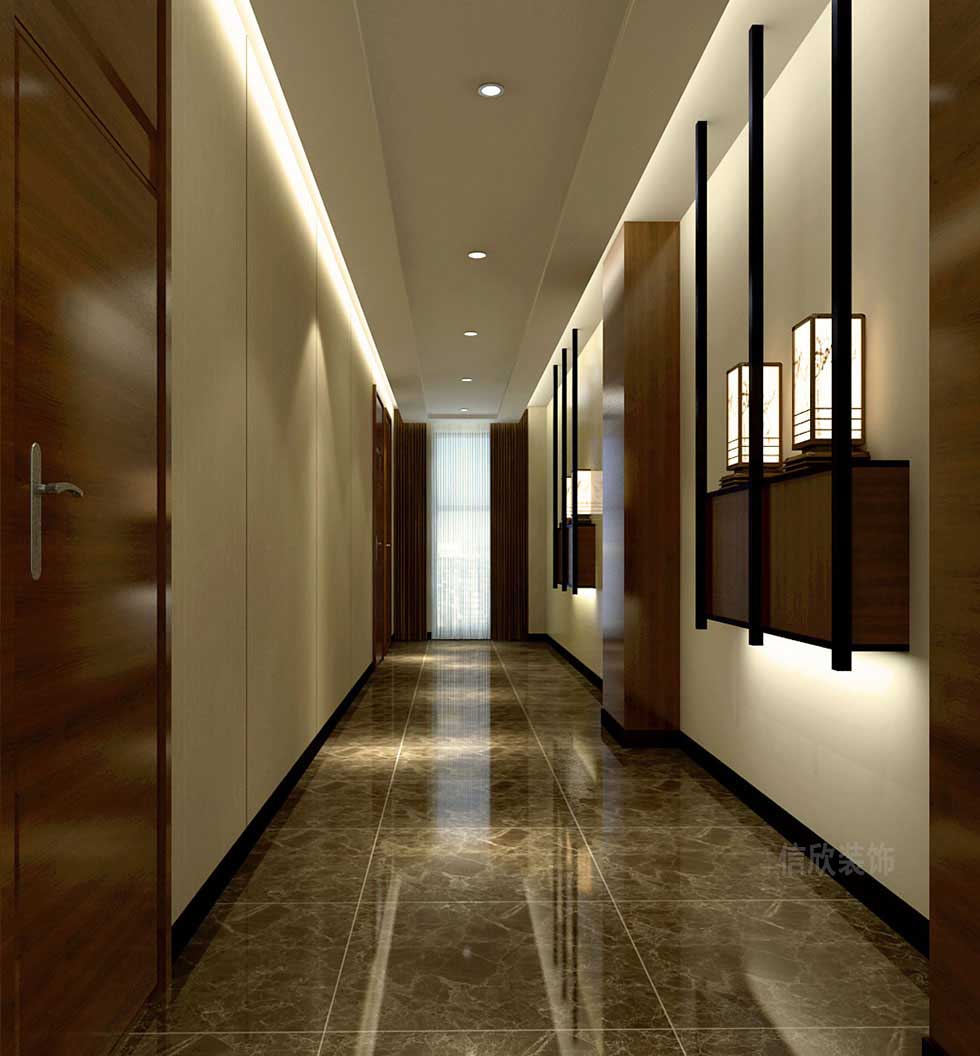 深圳現(xiàn)代中式美發(fā)店走廊裝修設(shè)計