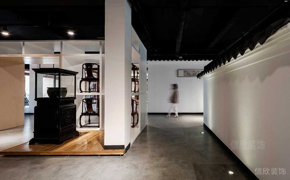 辦公室中式風(fēng)裝修大理石地板效果圖木質(zhì)地臺(tái)墻體樓收納隔斷設(shè)計(jì)圖