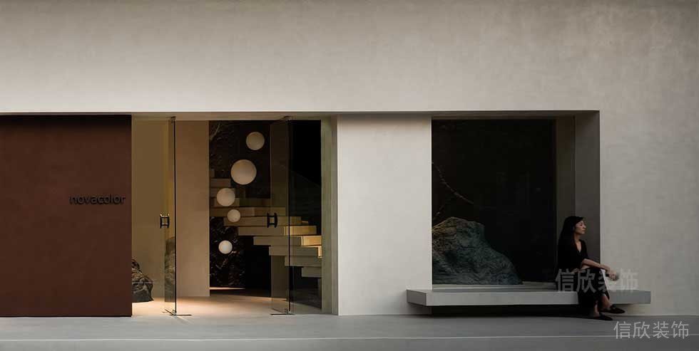 日式簡(jiǎn)約風(fēng)獨(dú)立工作室裝修效果圖戶外休息區(qū)墻體鏤空效果圖