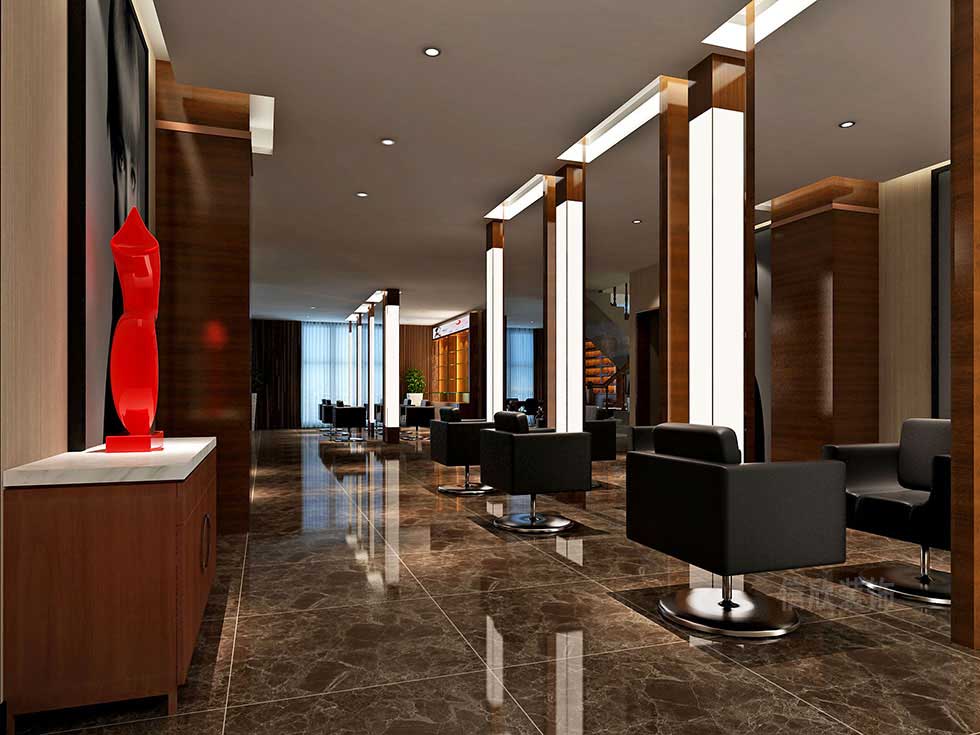 深圳現(xiàn)代中式美發(fā)店造型區(qū)裝修設(shè)計