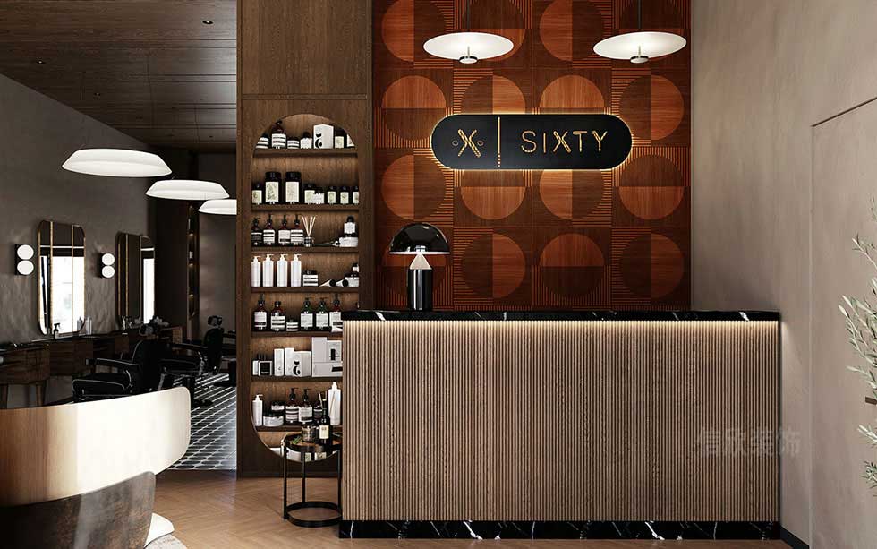 100平方復古風美發店前臺裝修設計 100平方復古風美發店前臺裝修設計