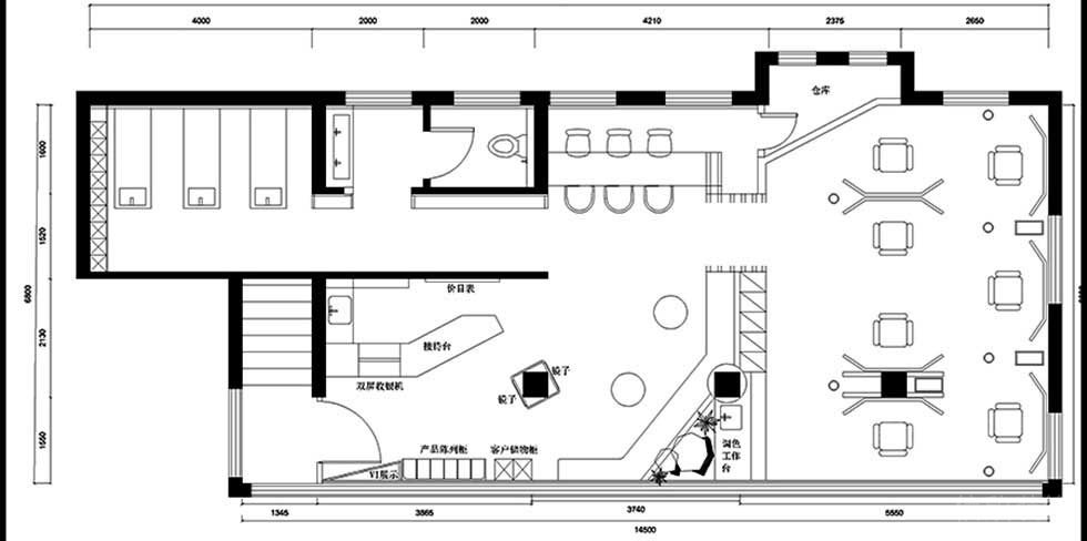 美發店主題平面布置圖