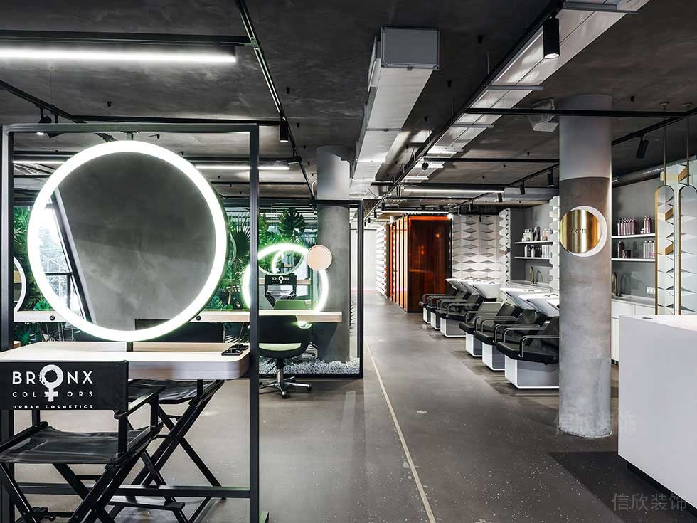 發(fā)型工作室化妝間裝修墻柱效果圖燈飾創(chuàng)意創(chuàng)意設(shè)計