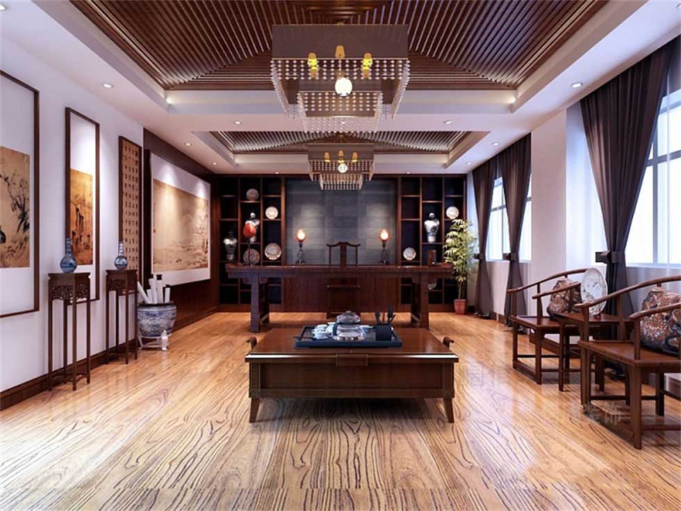 中式古玩字畫展廳辦公室裝修設計 中式古玩字畫展廳辦公室裝修設計