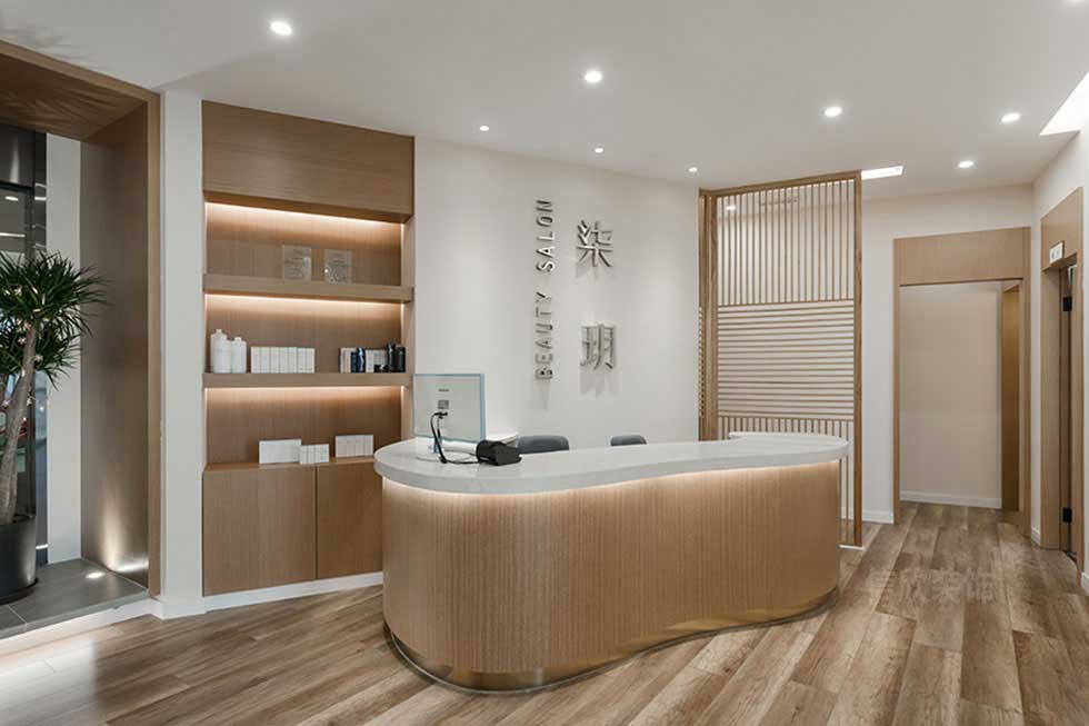 深圳鹽田美容院前臺裝修設(shè)計 深圳鹽田美容院前臺裝修設(shè)計