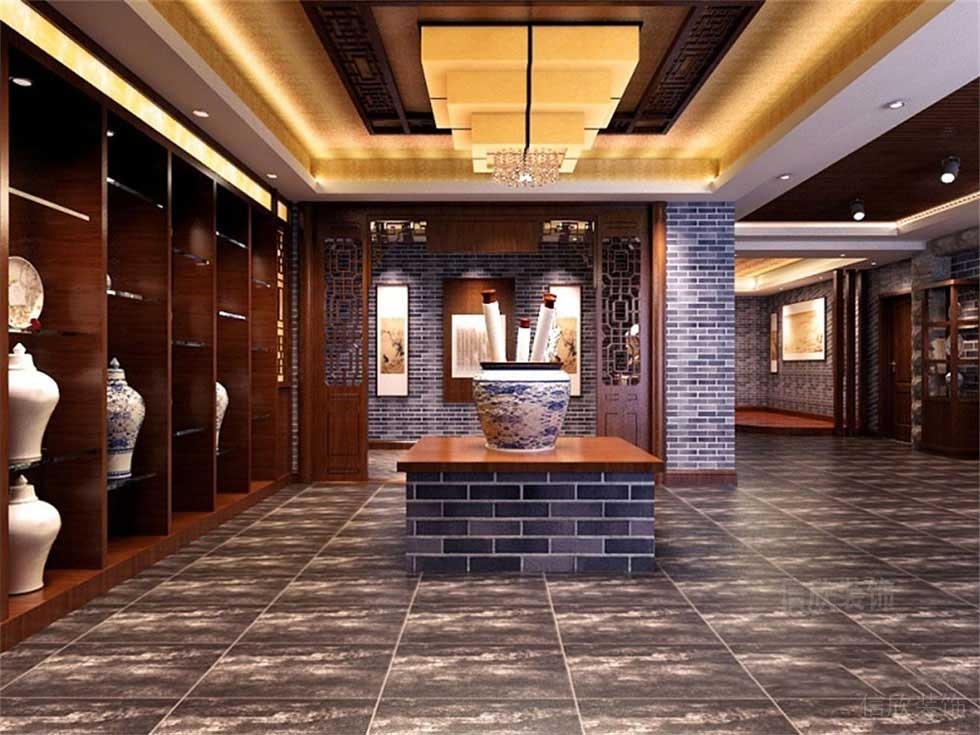 中國畫店鋪裝修設(shè)計培訓機構(gòu)大廳兒童啟蒙教育中心裝修效果圖