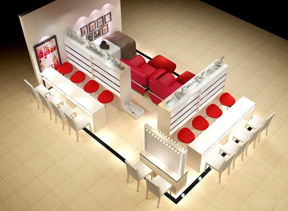 渲染簡約風(fēng)化妝間等候室休息區(qū)裝修設(shè)計圖