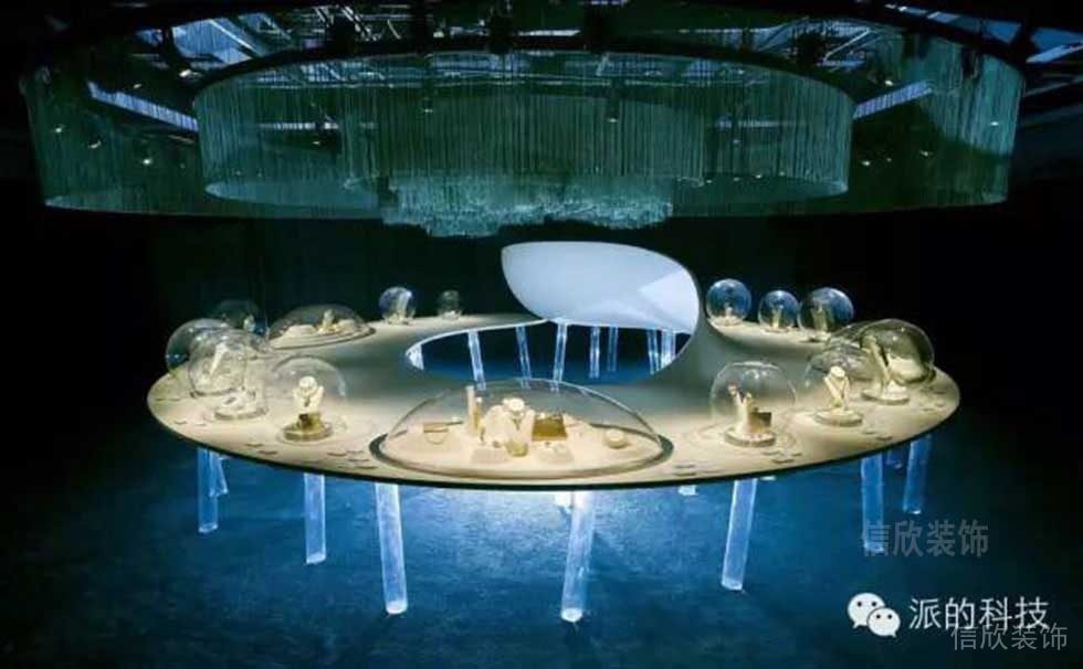 環(huán)形效果圖水晶天花吊頂自助餐餐廳裝修現(xiàn)代簡約風效果圖