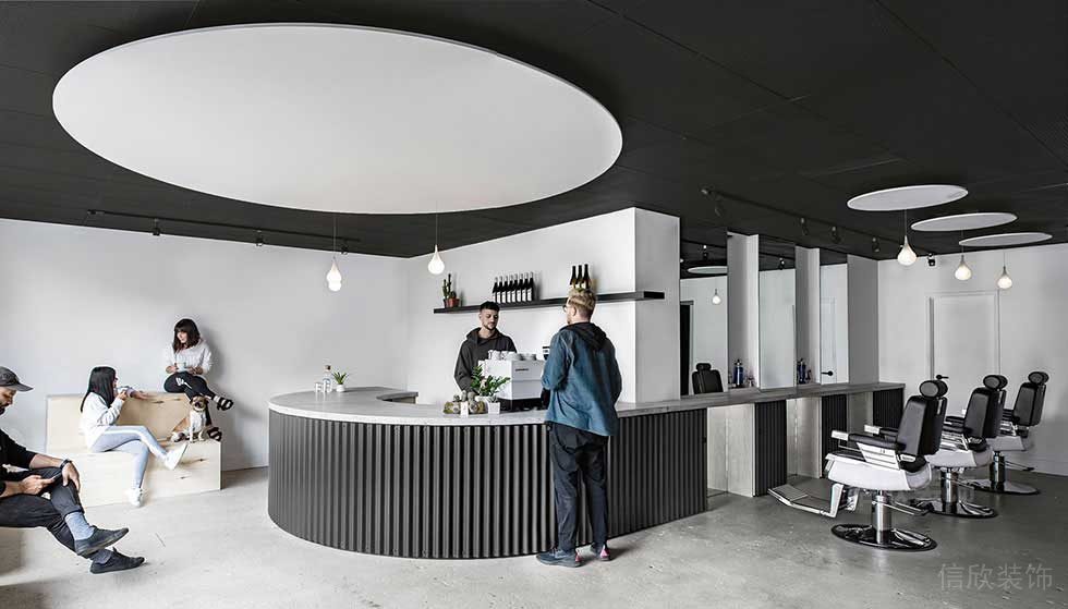 茶水間裝修設(shè)計現(xiàn)代休息區(qū)發(fā)型設(shè)計店鋪裝修效果圖