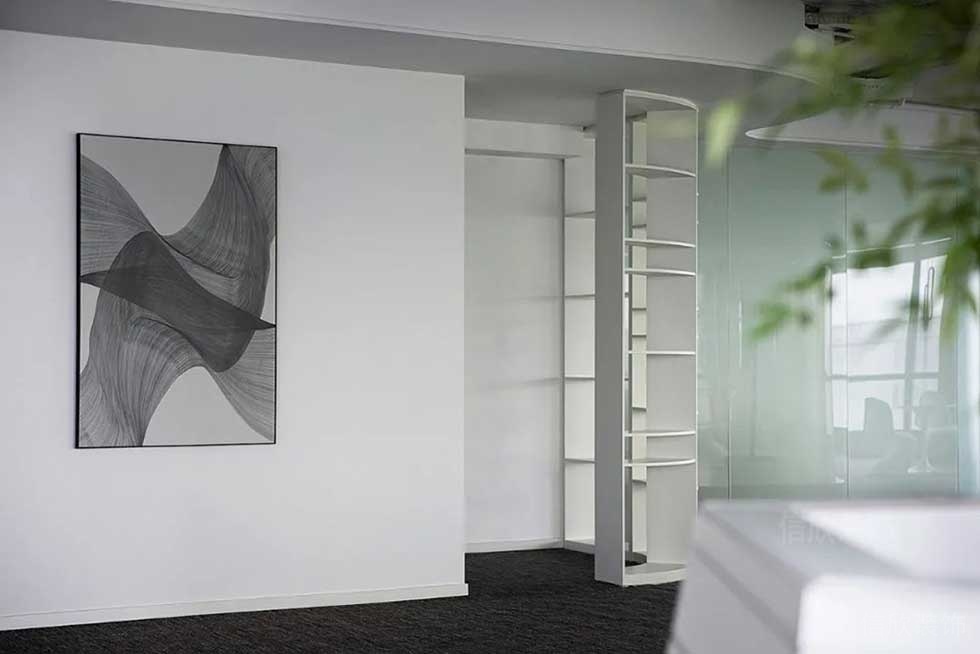 極簡(jiǎn)風(fēng)格辦公室案例休閑廳黑白藝術(shù)掛畫效果圖