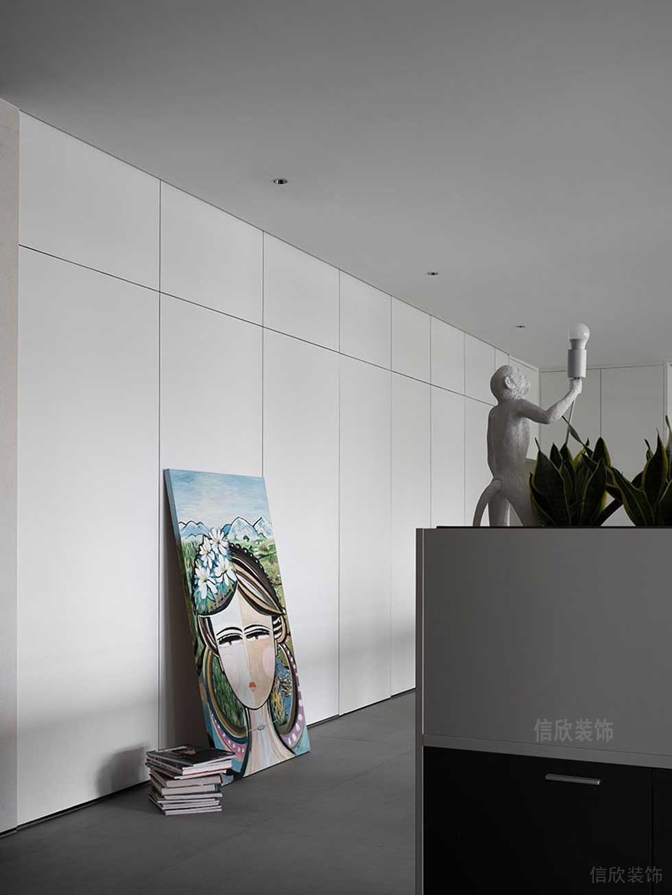 極簡(jiǎn)風(fēng)格辦公室過道空間藝術(shù)裝飾畫效果圖