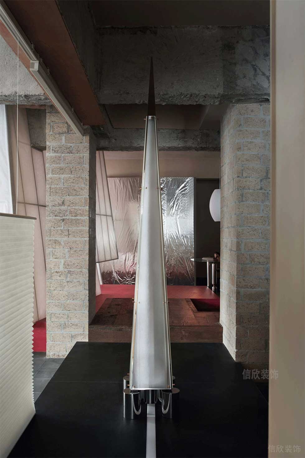 極簡(jiǎn)風(fēng)格辦公室過道空間藝術(shù)裝置效果圖