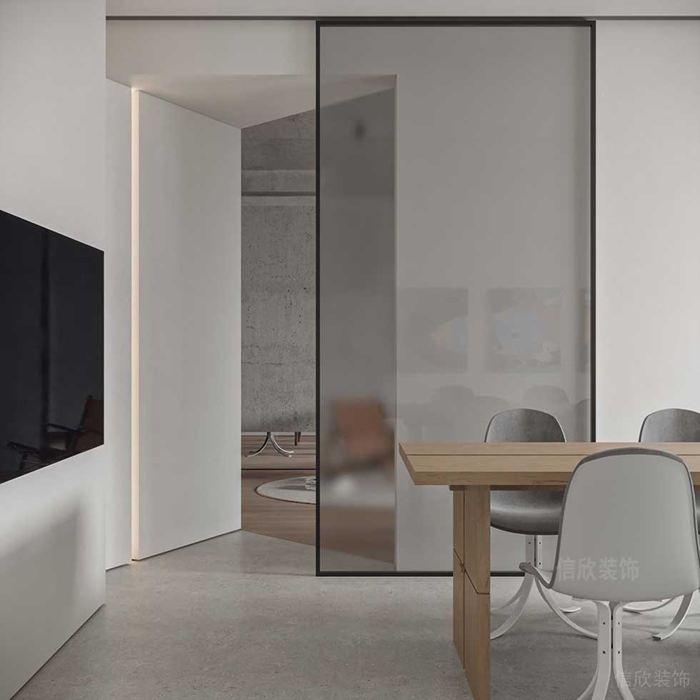 極簡風格商務(wù)公司多媒體會議室效果圖