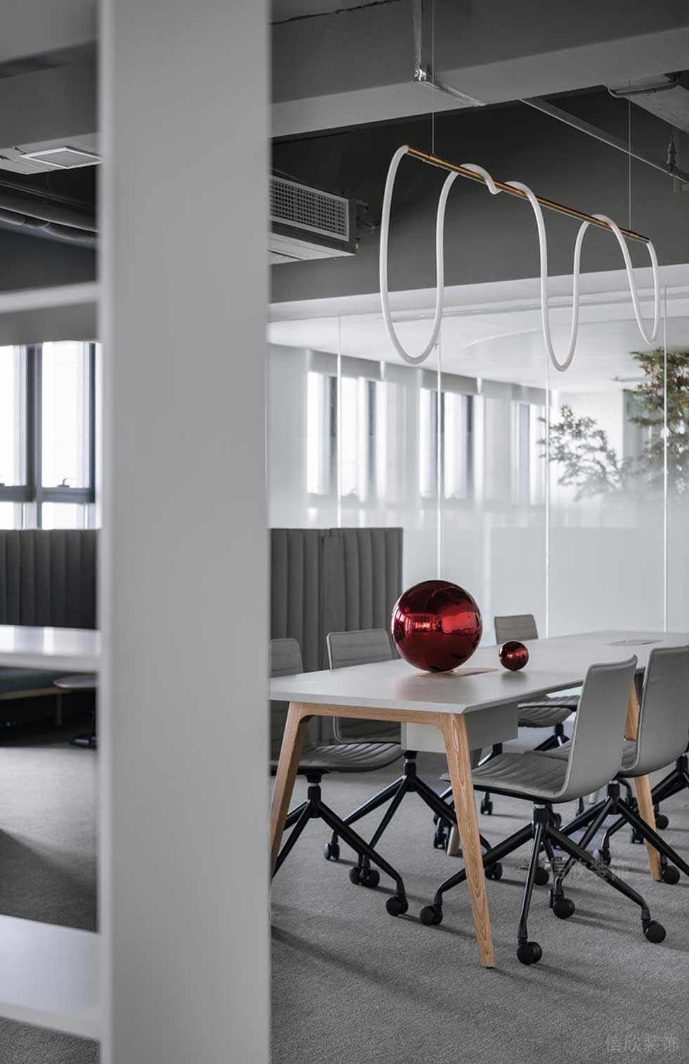 簡約風(fēng)格辦公空間開放式洽談區(qū)效果圖