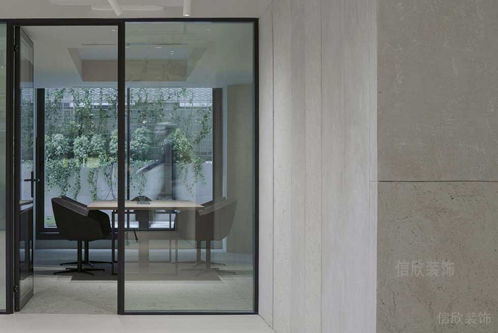 簡約風(fēng)格辦公空間洽談室入口走廊裝修圖