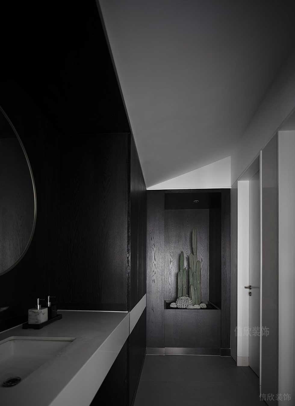 簡約風格辦公室衛(wèi)生間洗手臺裝修圖