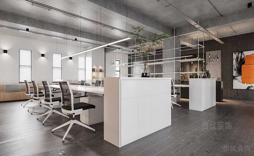 簡(jiǎn)約風(fēng)格公司案例辦公區(qū)空間效果圖