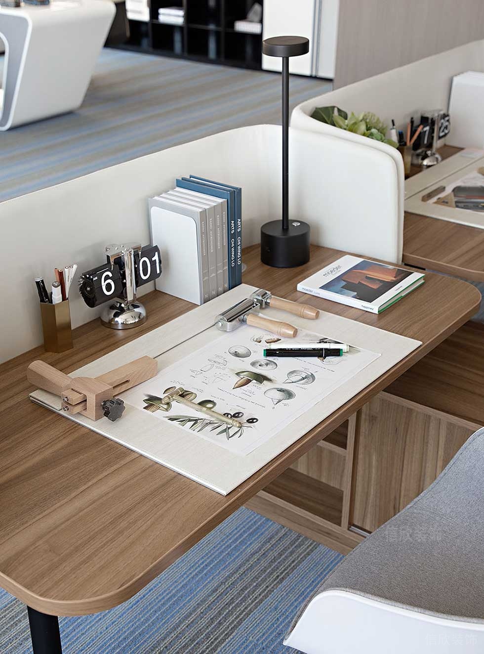 簡約風格公司卡座辦公區設計圖