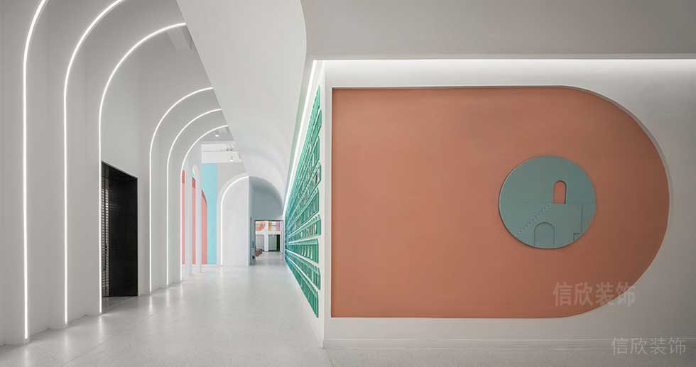 現(xiàn)代北歐風(fēng)辦公室電梯廳走廊空間裝修圖