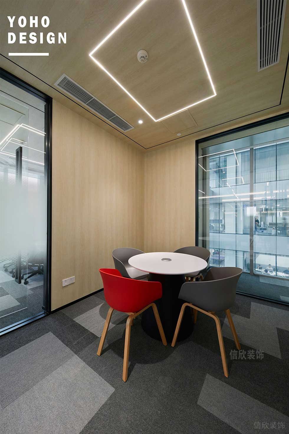 現(xiàn)代北歐風(fēng)商務(wù)辦公空間洽談室效果圖