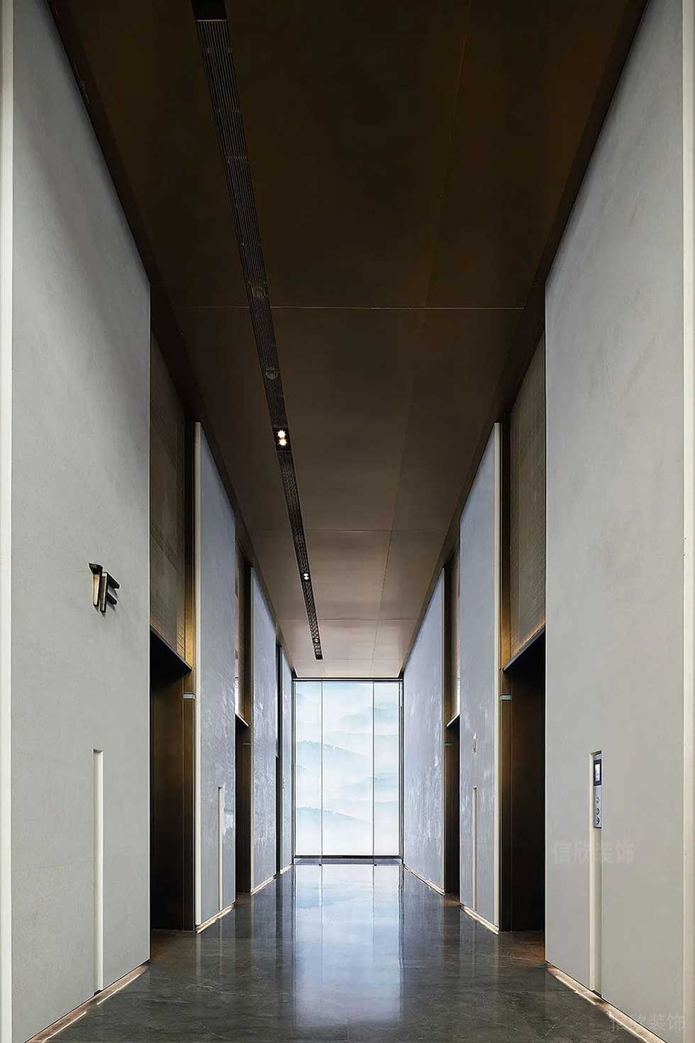 現(xiàn)代風(fēng)格辦公室案例電梯廳裝修圖