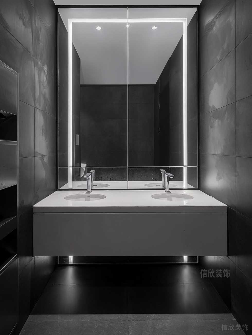 現代風格辦公室衛(wèi)生間洗手臺效果圖