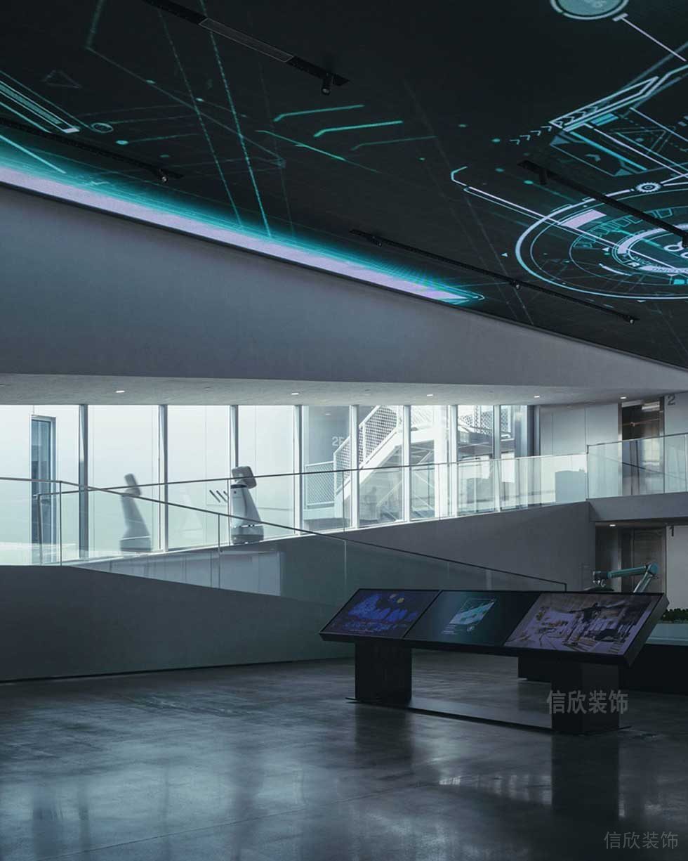 現代風格商務寫字樓多媒體展廳效果圖