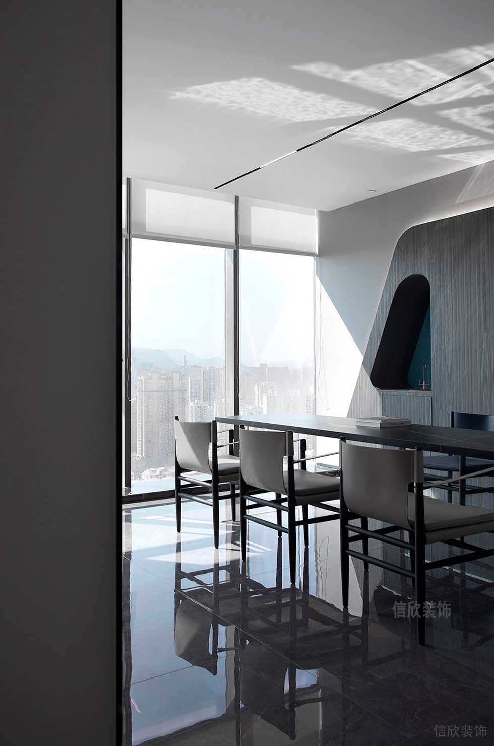 現(xiàn)代簡約風(fēng)辦公空間休閑接待室效果圖