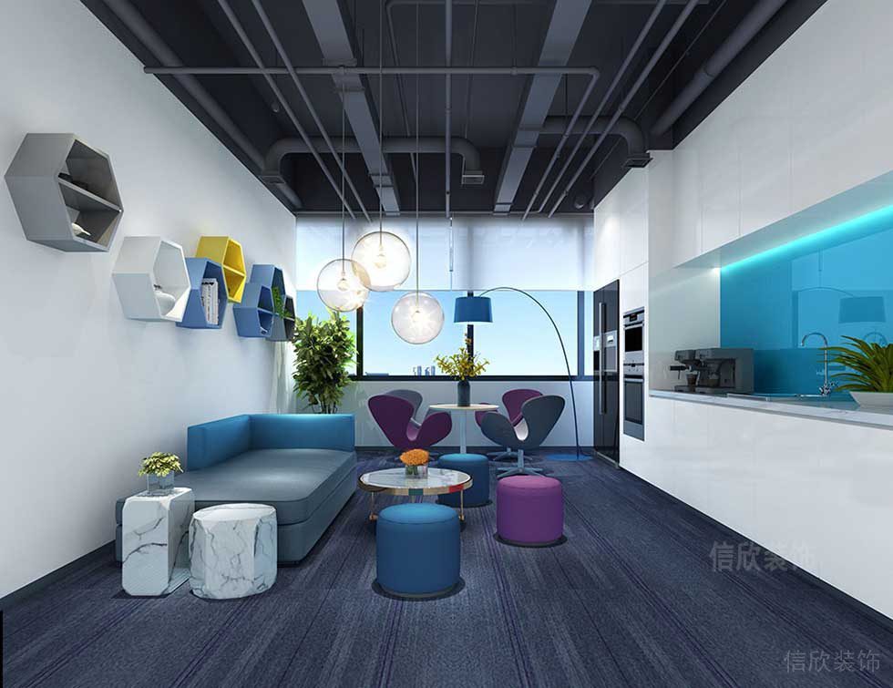 現(xiàn)代簡約風(fēng)格辦公空間茶水休閑室效果圖