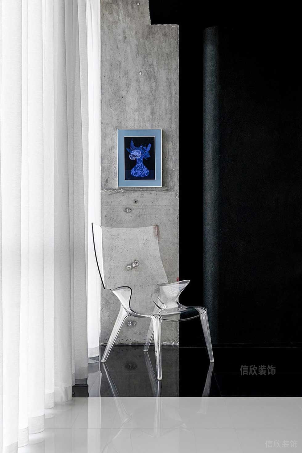 現(xiàn)代簡約風(fēng)格辦公空間過道休息區(qū)效果圖