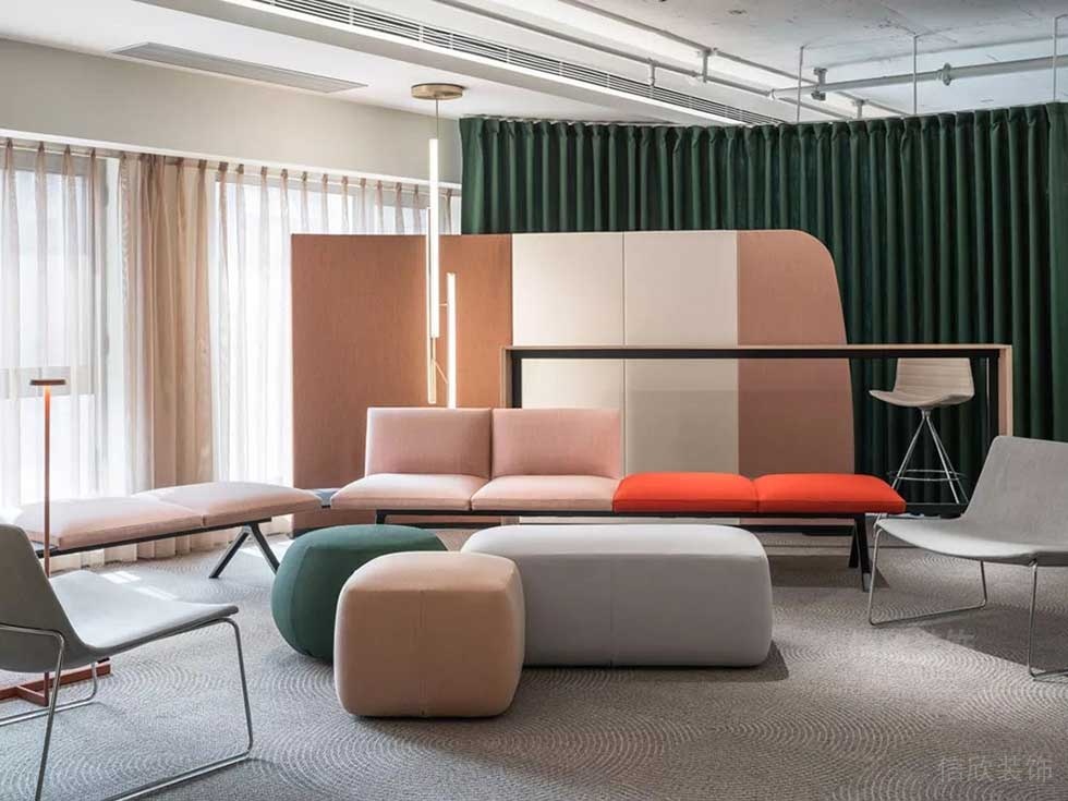 現(xiàn)代簡約風(fēng)格辦公室案例休閑區(qū)設(shè)計圖