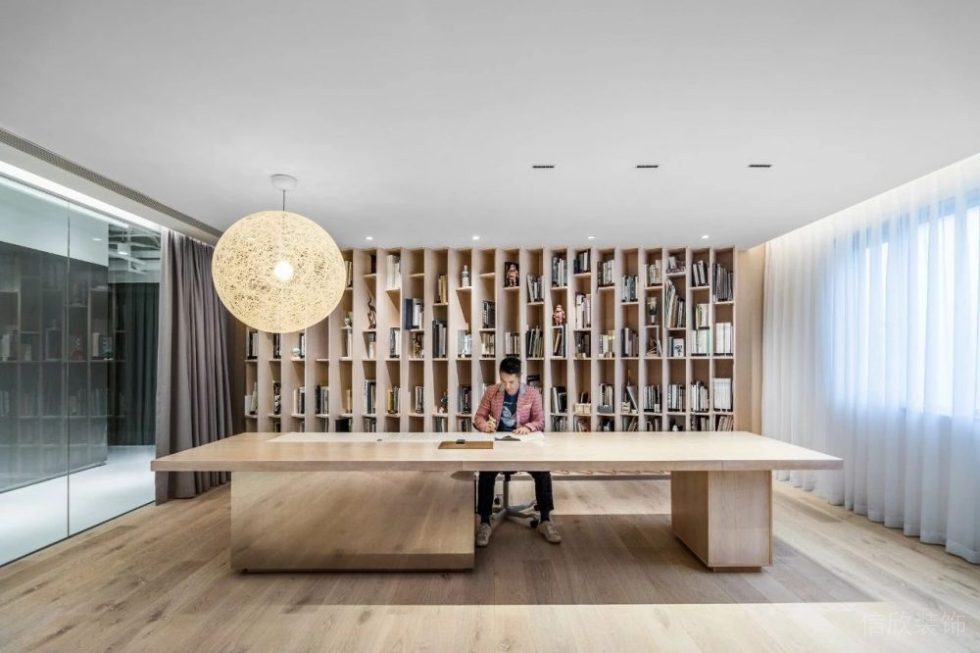 新中式風(fēng)格企業(yè)公司多功能休閑閱覽室效果圖