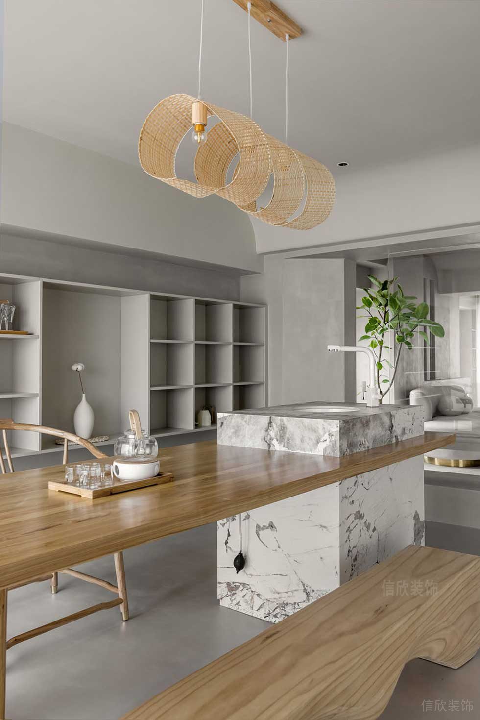 新中式風(fēng)格公司案例茶室裝修圖