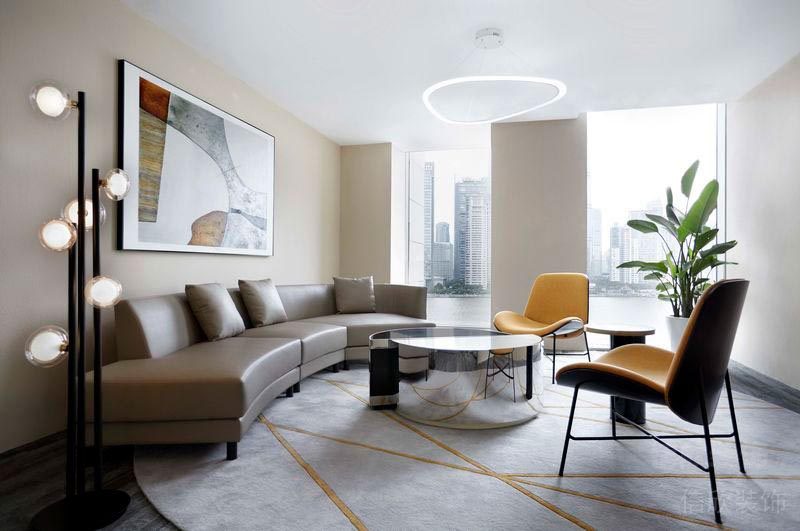 弧線設(shè)計(jì)效果圖皮革棕色沙發(fā)洽談室裝修天花吊頂落地?zé)?></noscript></a>
         </div>
         <div   id=