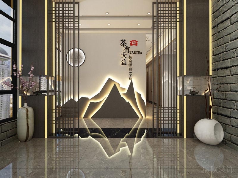 深圳福田新中式餐飲茶室裝修圖氛圍調(diào)性