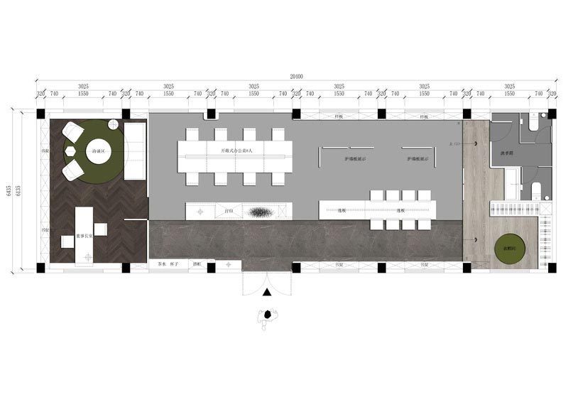 辦公室彩色布置平面設(shè)計(jì)圖