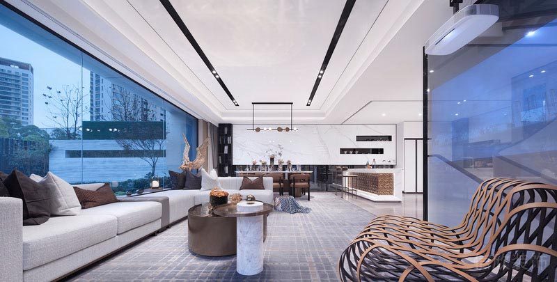 南山區(qū)硅谷別墅現(xiàn)代風格裝修案例 客廳