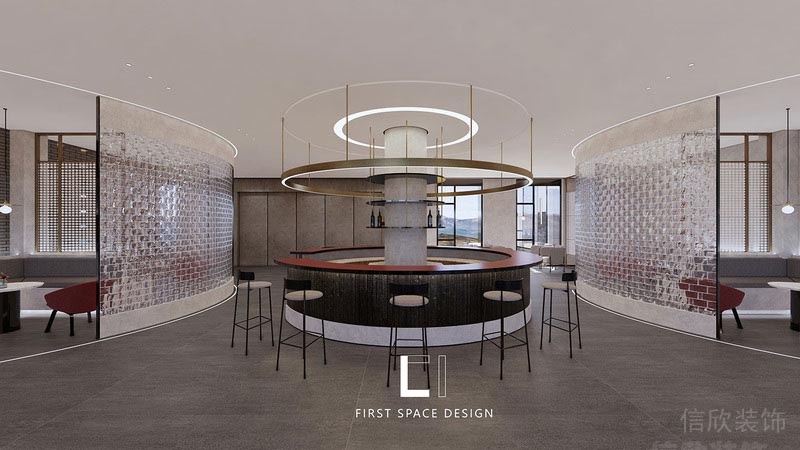 福田餐廳裝修私房菜設(shè)計(jì)效果圖吧臺(tái)