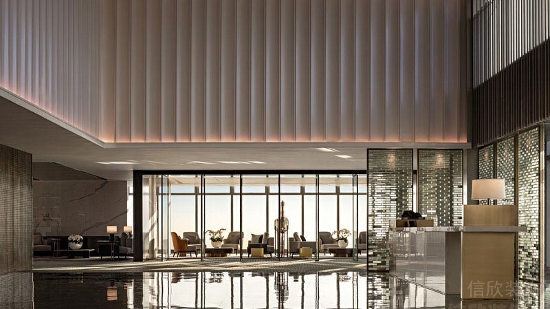 深圳南山辦公室裝修展廳前臺(tái)設(shè)計(jì)