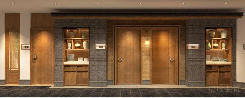 深圳福田餐飲飯館湯包裝修設(shè)計圖木飾面造型效果