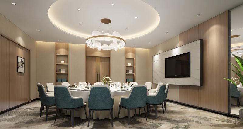 深圳寶安餐飲飯館食堂裝修設(shè)計(jì)圖員工聚會(huì)包間