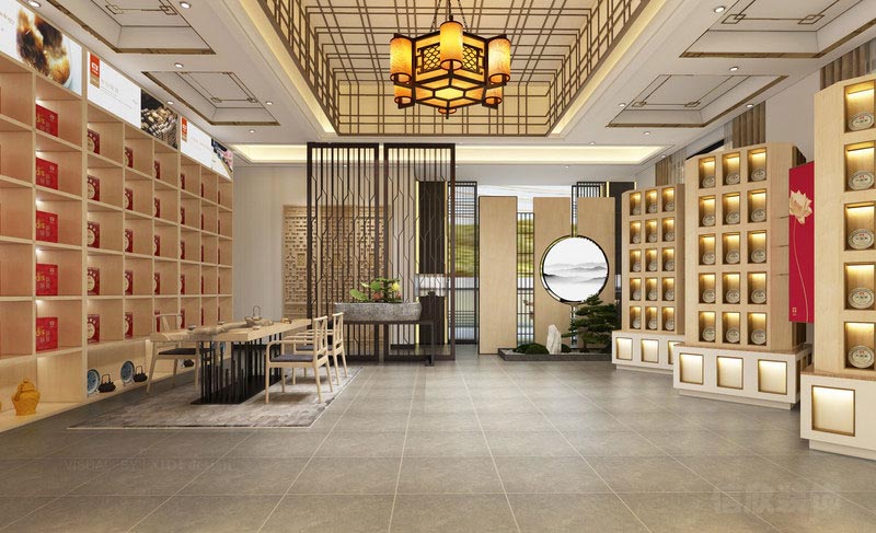 深圳福田新中式餐飲茶室裝修圖產(chǎn)品展示區(qū)