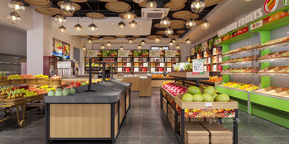 深圳寶安水果店大廳裝修設(shè)計(jì)
