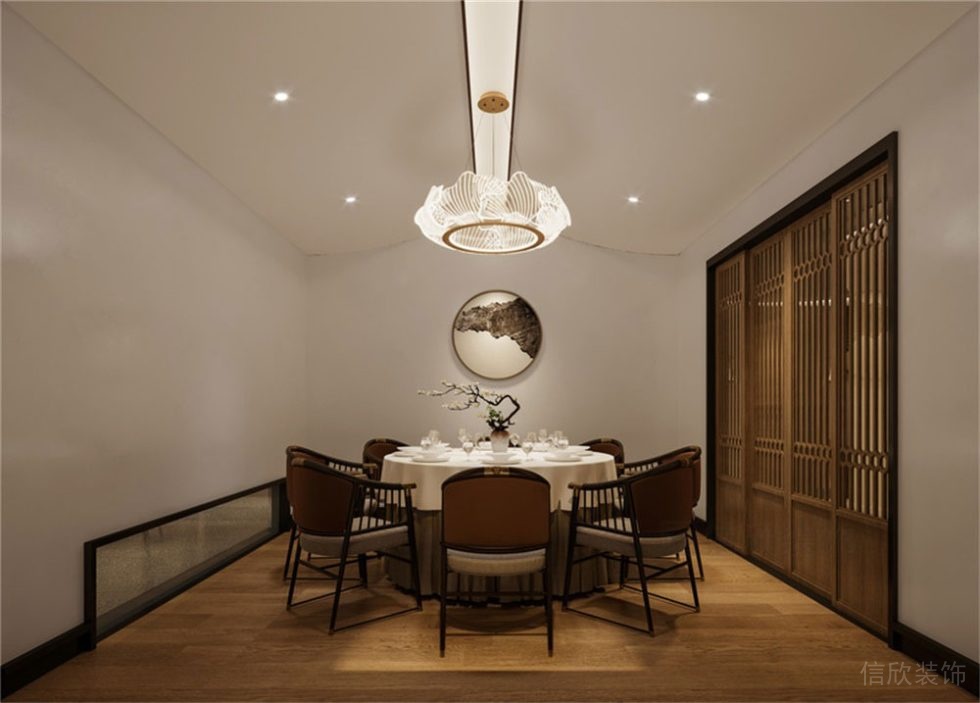 包房裝修設計屏風木制獨立房間木質地板餐廳效果圖