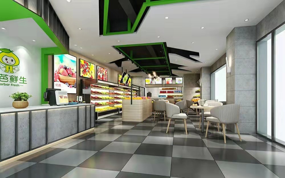 深圳鹽田水果店前臺裝修案例 深圳鹽田水果店前臺裝修案例