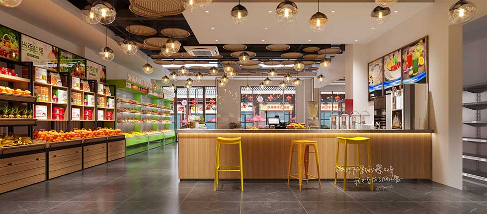 深圳寶安水果店收銀臺(tái)裝修設(shè)計(jì)