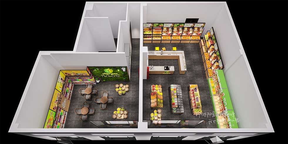 深圳寶安水果店平面圖裝修設(shè)計(jì)