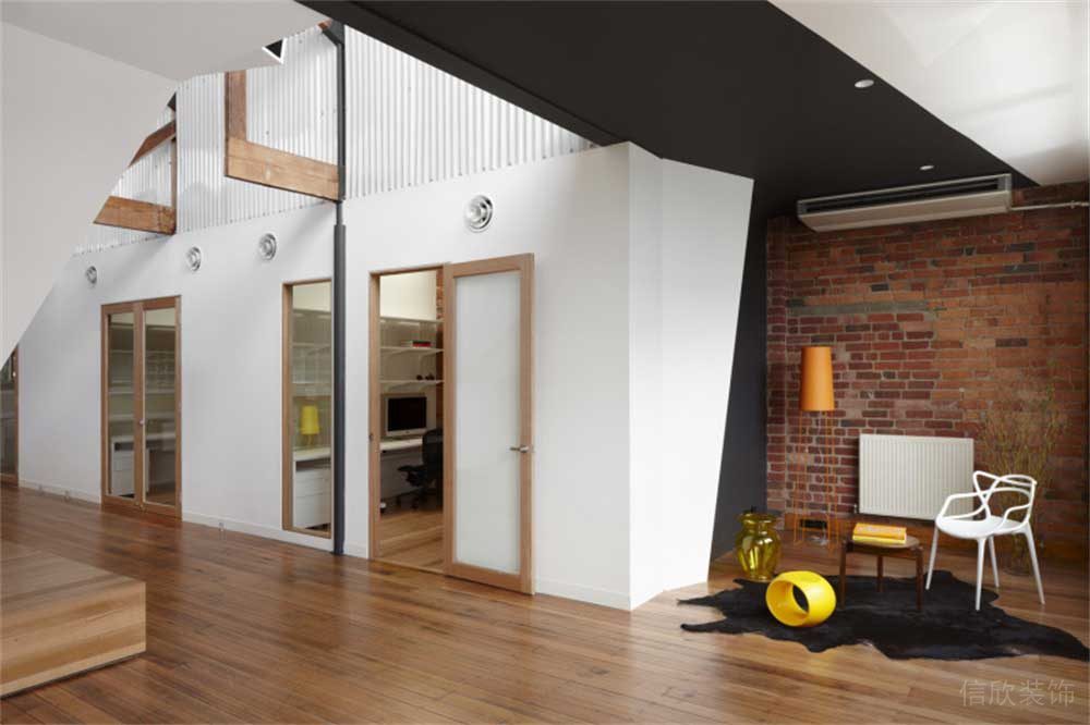 復(fù)古木飾裝修門(mén)框過(guò)道效果圖休息區(qū)燈飾設(shè)計(jì)工作室